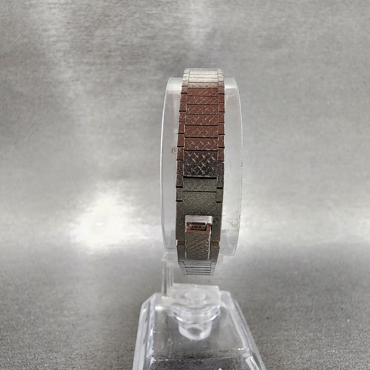 Seiko Watch Women 16mm Blue Dial Silver Tone Rectangle 165009 New Batt NOS7