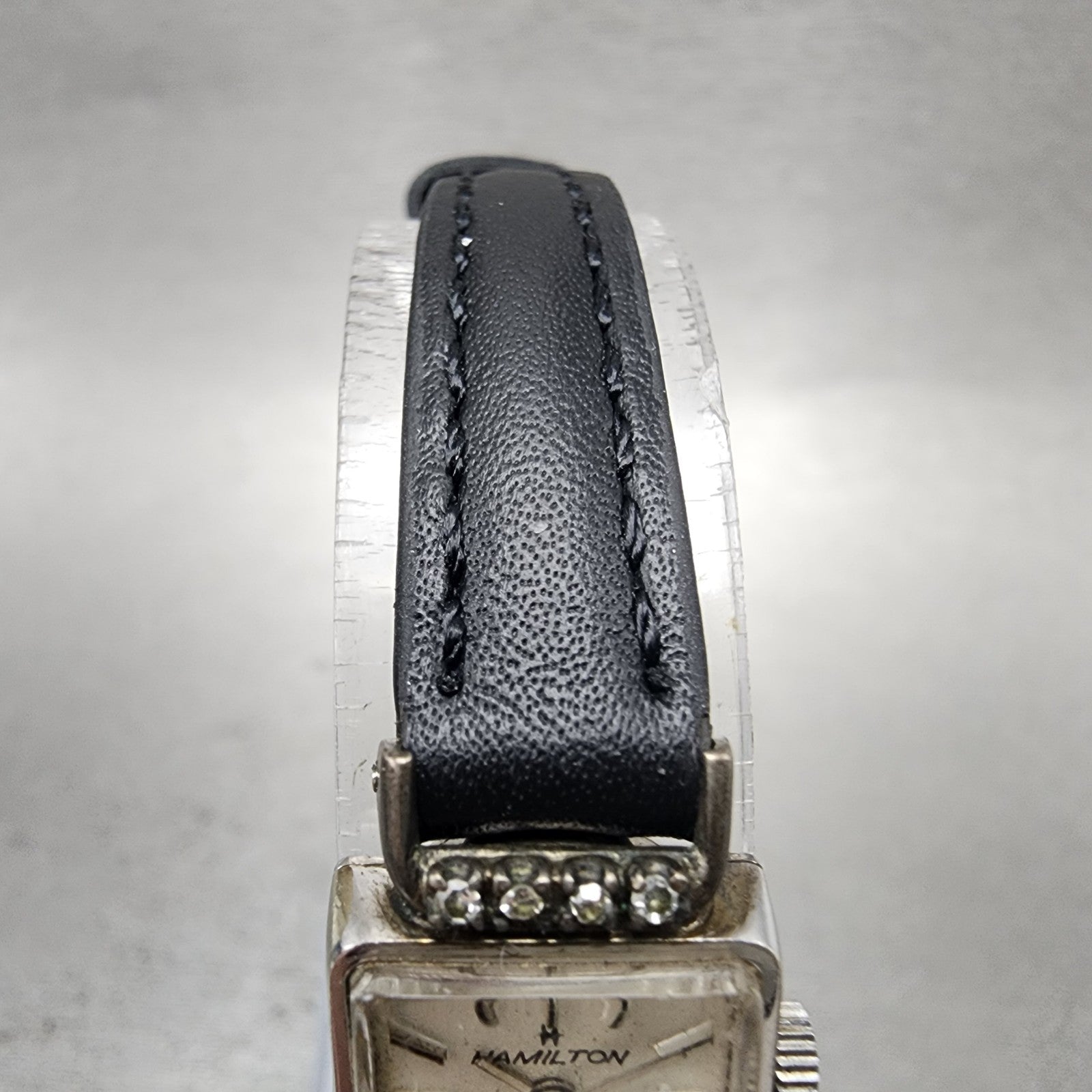 Hamilton Watch Women 15mm White Dial 10K Gold Filled Diamond Bezel New Battery4