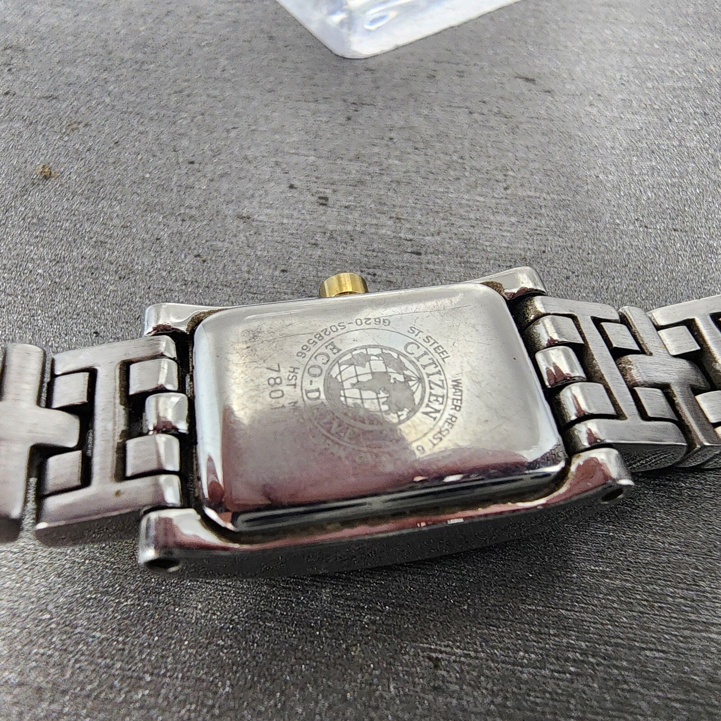 Citizen EcoDrive Tank Watch Women 15mm White Dial Two Tone G620S028566 Runs9