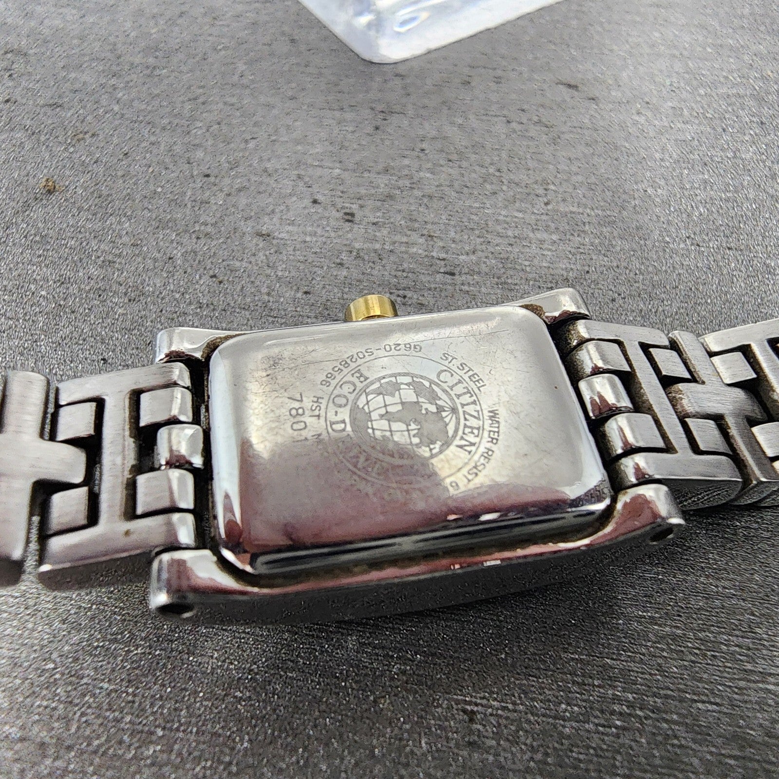 Citizen EcoDrive Tank Watch Women 15mm White Dial Two Tone G620S028566 Runs9