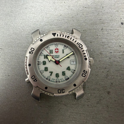 Swiss Army Sports Line Watch Men 37mm White Dial Silver Tone Date Backlight PART0