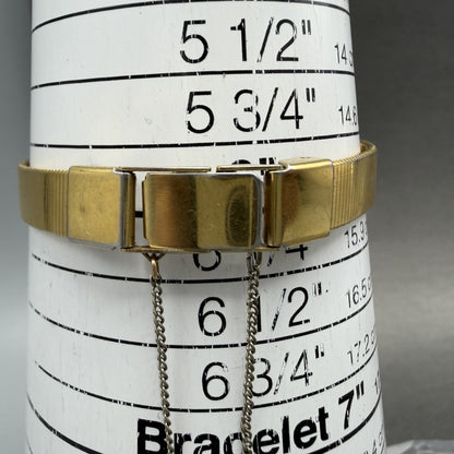 Seiko Watch Women 18mm Gold Dial Gold Tone Octagon 2C20-5840 New Battery VTG NMP10