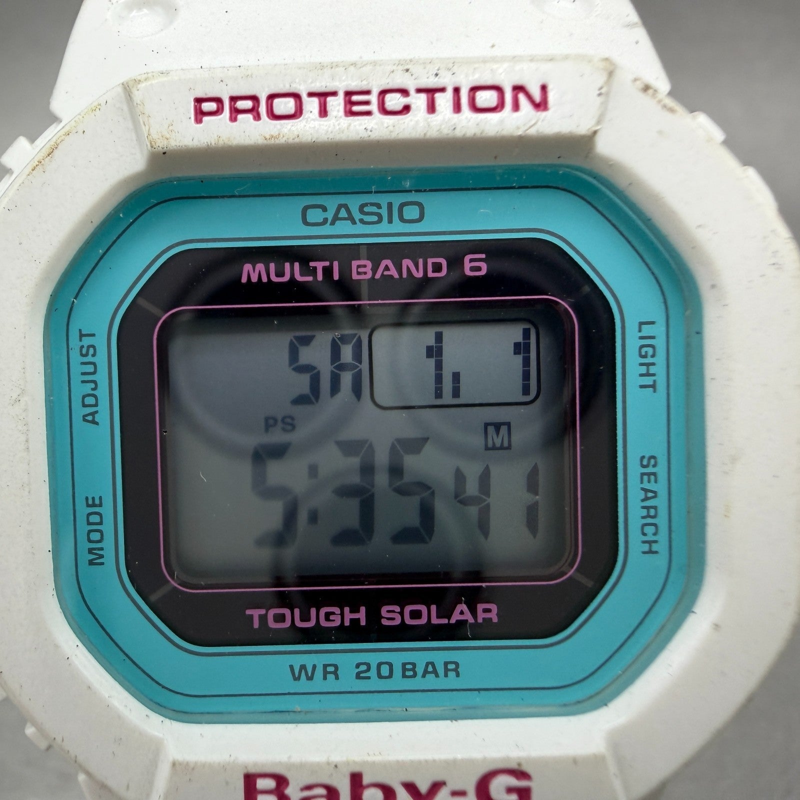 Casio baby-G BGD-5000 Watch Women 40mm Digital White Alarm Chrono Solar Works1