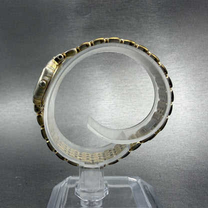Seiko Exceline Watch Women 21mm White Dial Gold Tone Round 4N20-0640 New Batt6
