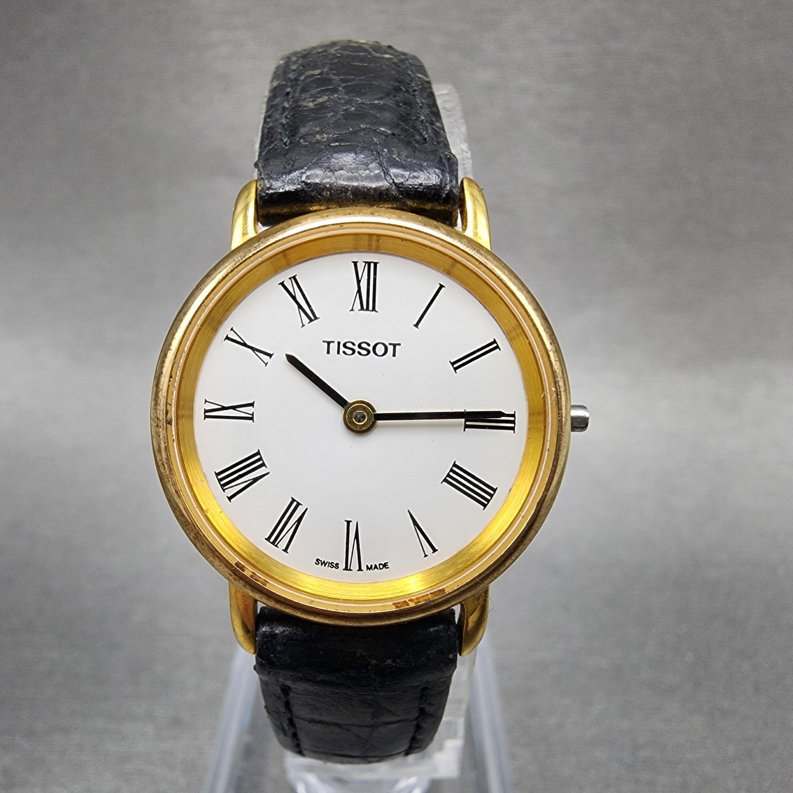 Tissot Watch Women 24mm White Dial Gold Tone Round T852K PARTS0