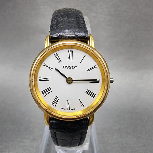 Tissot Watch Women 24mm White Dial Gold Tone Round T852K PARTS0