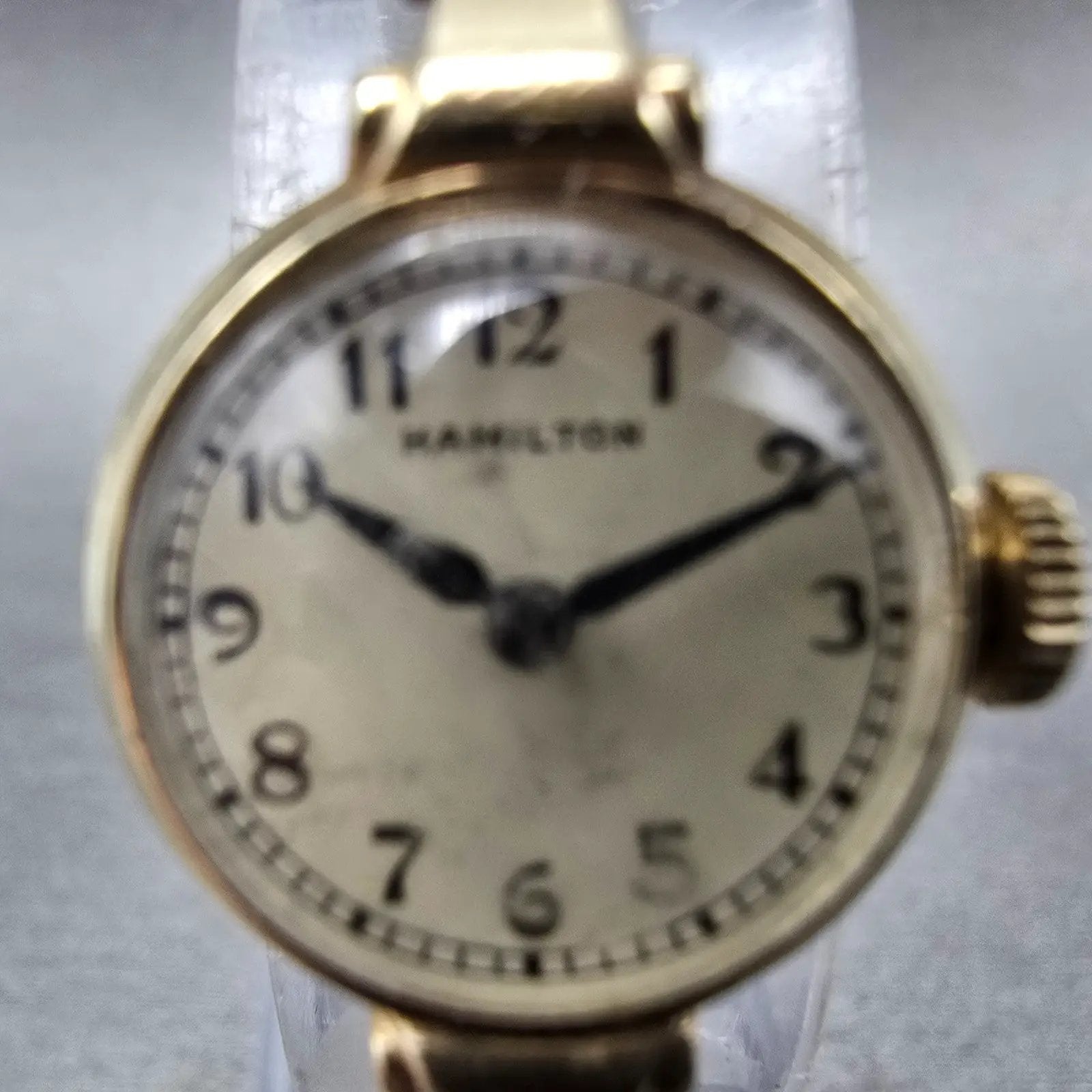 Hamilton Watch Women 18mm Cream Dial 10K Gold Filled Round Manual Wind Runs VTG1