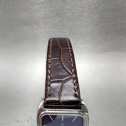 Omega De Ville Tank Watch Unisex 23mm Blue Dial Gold Plated Manual Wind Runs VTG4