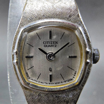 Citizen CQ Watch Women 16mm Silver Dial Silver Square 3220-891481  New Battery1