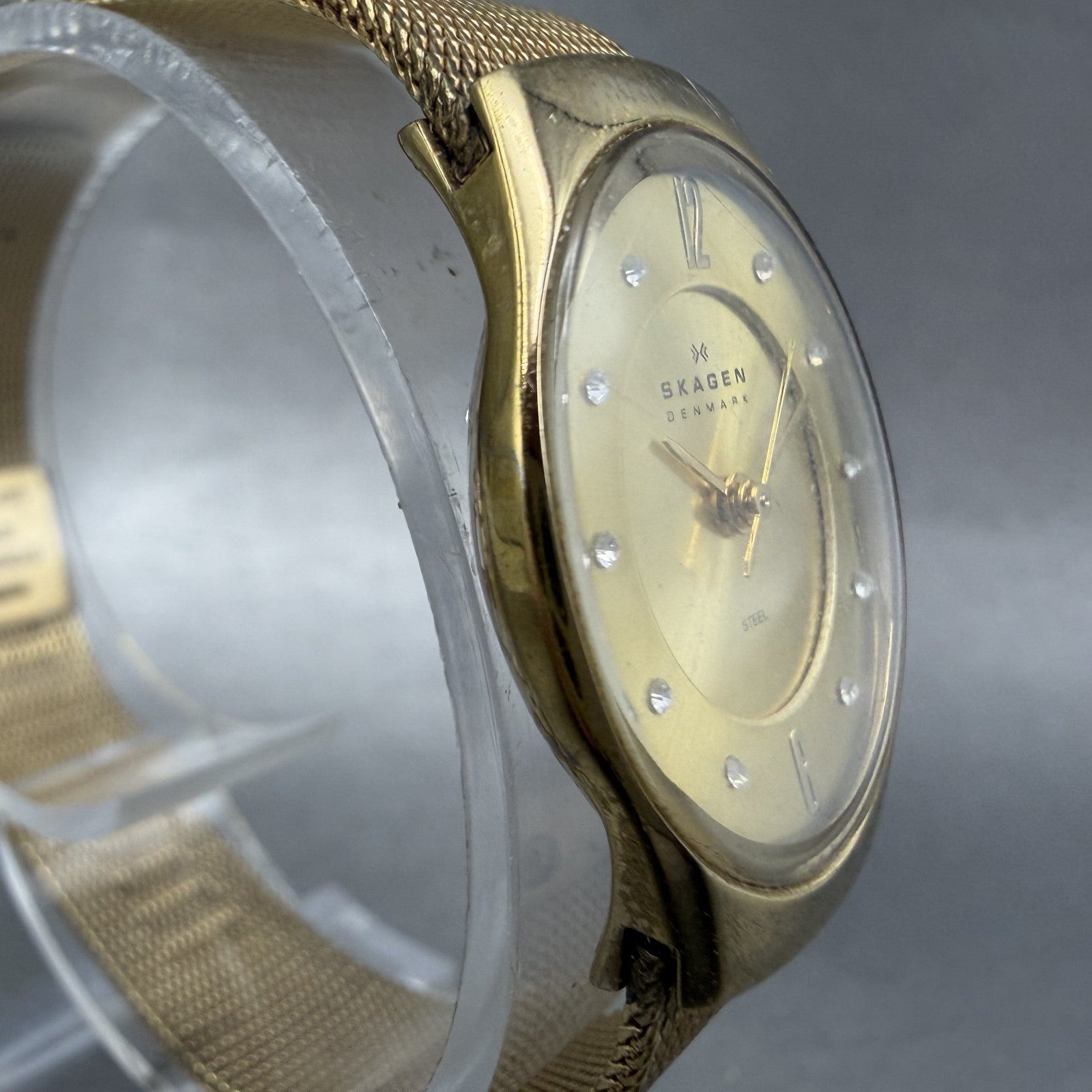 Skagen Watch Women 25mm Champagne Dial Gold Tone Round 893XSGG New Battery3