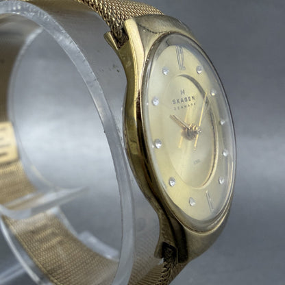 Skagen Watch Women 25mm Champagne Dial Gold Tone Round 893XSGG New Battery3