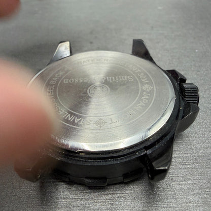 Smith & Wesson Dive Watch Men 45mm Black Dial Black Tone Date Round New Battery9