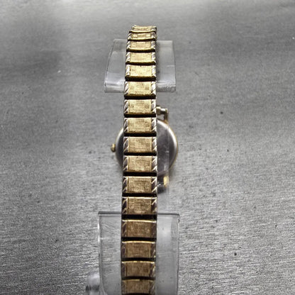 Seiko Watch Women 21mm Cream Dial Gold Tone Date Round 3E22-0069 New Battery VTG7