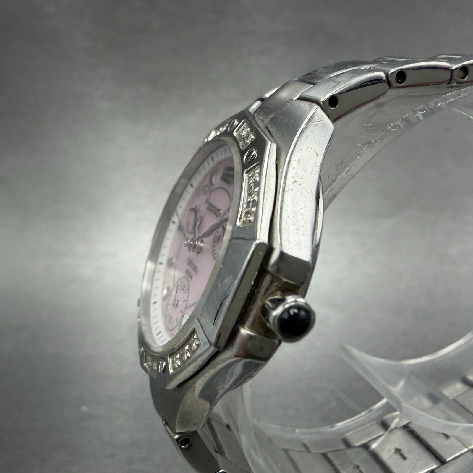 Seiko Coutura Watch Women 31mm MOP Dial Silver Tone Daydate 5Y85-0AJ0 NewBattery2