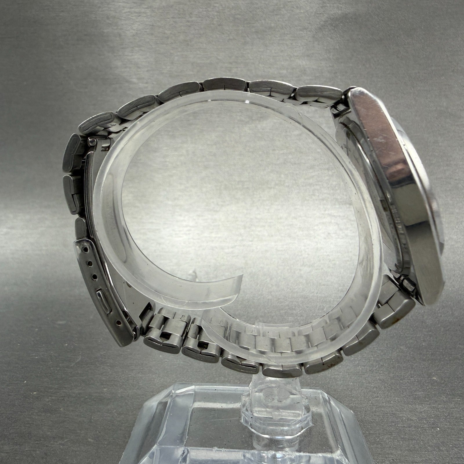 Seiko ALBA Watch Men 35mm Silver Dial Silver Tone Daydate V743-8A10 New Battery98