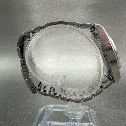 Seiko ALBA Watch Men 35mm Silver Dial Silver Tone Daydate V743-8A10 New Battery98