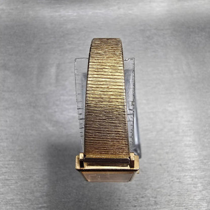 Seiko Tank Watch Women 18mm Gold Dial Gold Tone Rectangle 2C21-5190 New Battery4