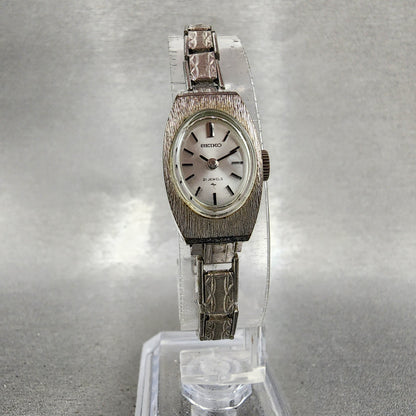 Seiko Watch Women 15mm Silver Dial Silver Tone Manual Rectangle 117490 Runs5