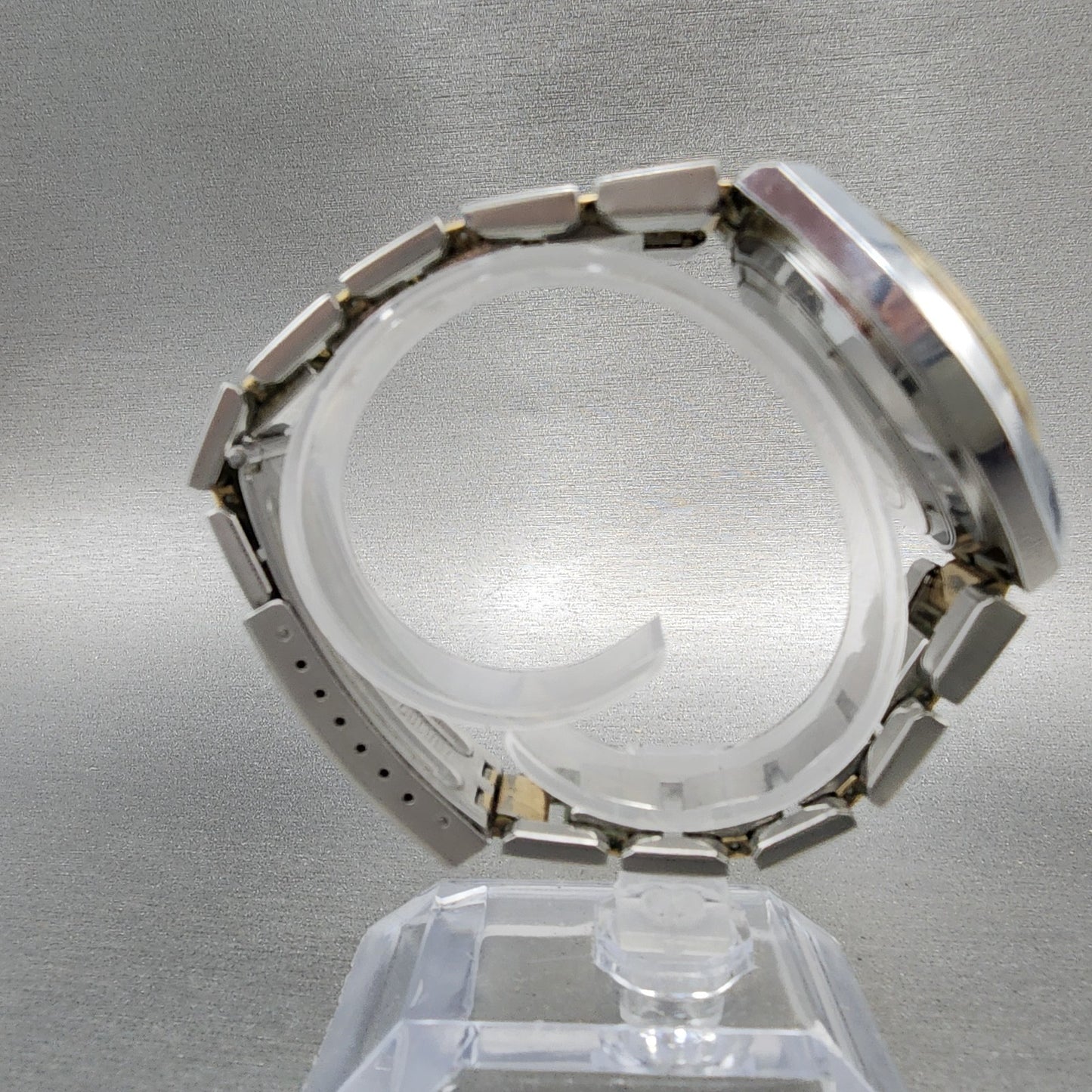 Bulova Accutron Quartz Watch Men 37mm Silver Dial Two Tone DualDay New Battery8