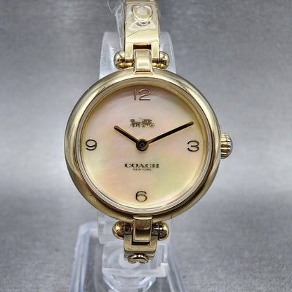 Coach Carry Watch Women 26mm MOP Dial Gold Tone Bangle Round 145040060