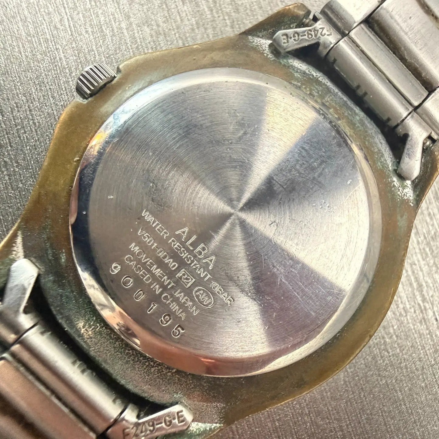 Seiko Alba Watch Men 35mm Black Dial Silver Tone Round V501-0DA0 New Battery VTG10