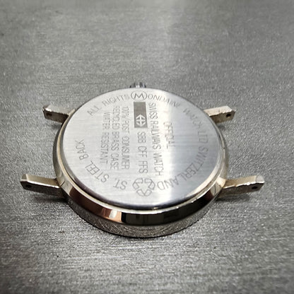 Mondaine Ecoquartz Watch Women 33mm White Dial Silver Tone Round PARTS8
