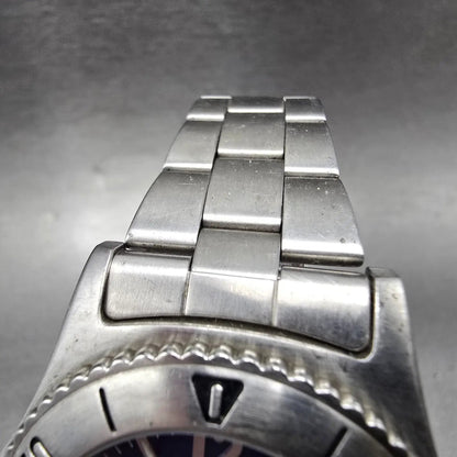 Timex Dive Watch Men 37mm Blue Dial Silver Daydate Round New Battery4