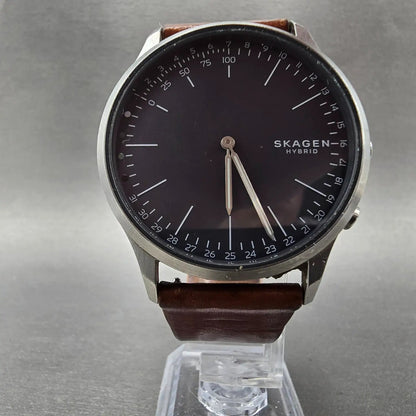 Skagen Hybrid Watch Men 41mm Gray Dial Silver Tone Round SKT1200 New Battery5