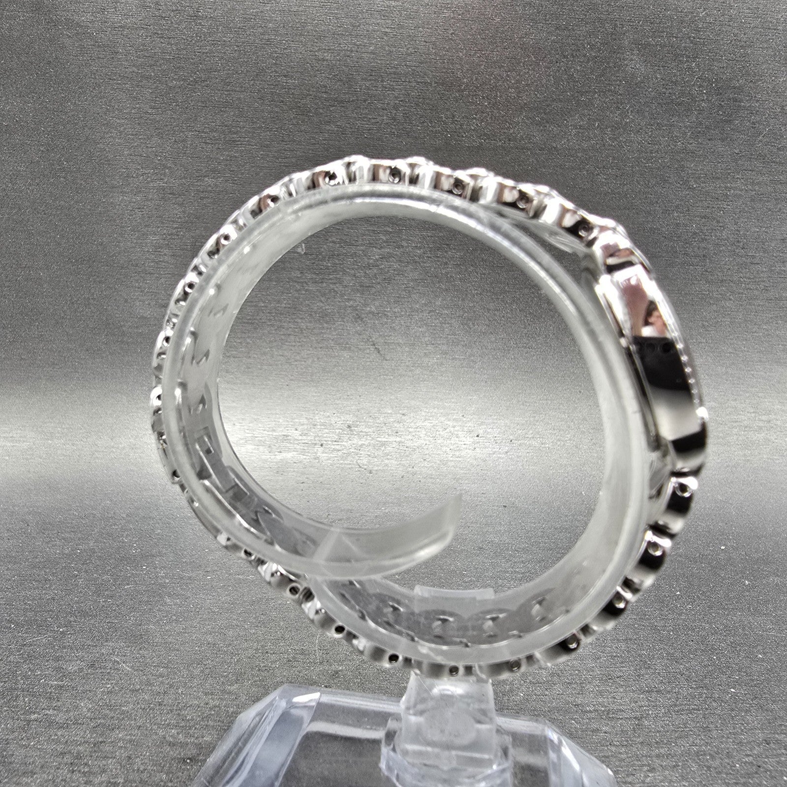 Wittnauer Watch Women 17mm MOP Dial Silver Tone Crystal Bezel Oval New Battery8