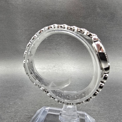 Wittnauer Watch Women 17mm MOP Dial Silver Tone Crystal Bezel Oval New Battery8
