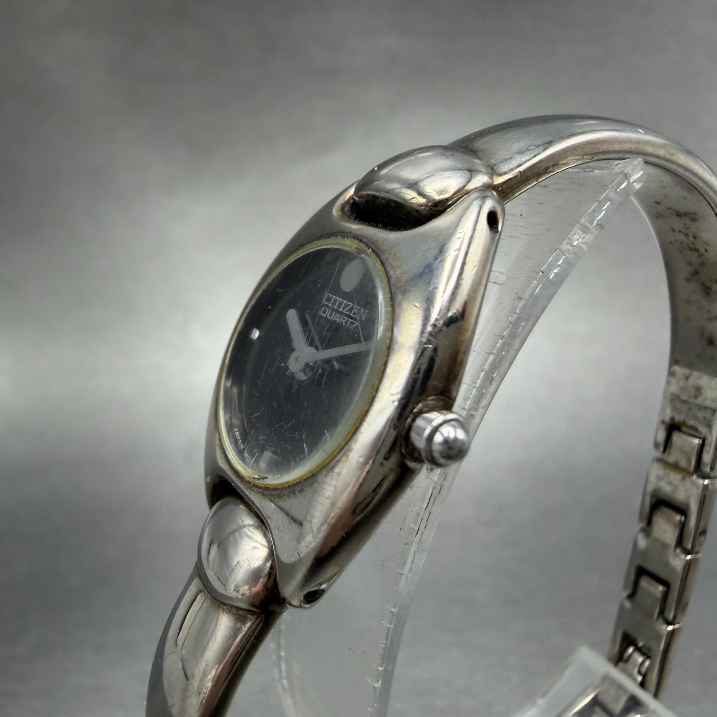 Citizen Watch Women 20mm Black Dial Silver Tone 5421-S76434 New Battery Vintage2