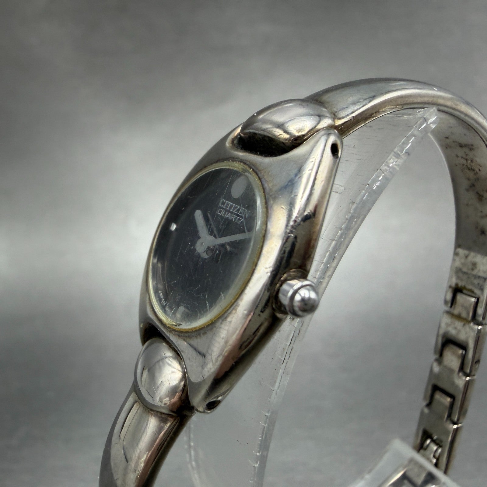 Citizen Watch Women 20mm Black Dial Silver Tone 5421-S76434 New Battery Vintage2