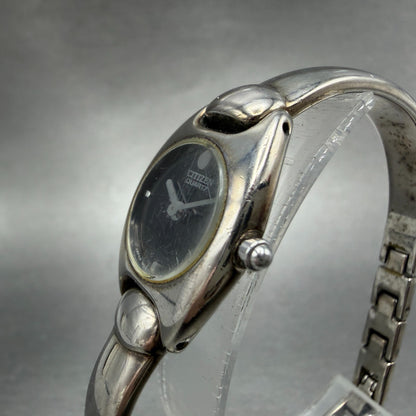 Citizen Watch Women 20mm Black Dial Silver Tone 5421-S76434 New Battery Vintage2