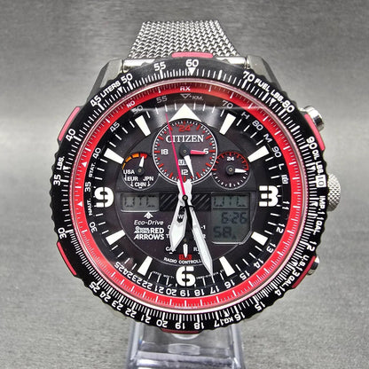 Citizen Skyhawk Red Arrows Watch Men 45mm Black Dial Steel Red Eco-Drive Works1