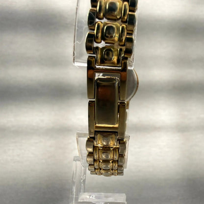 Seiko Watch Women 19mm Black Dial Gold Tone Round V401-0518 New Battery Vintage7