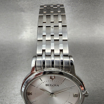 Bulova Watch Women 31mm Silver Dial Stainless Steel Round 96P183 New Battery5