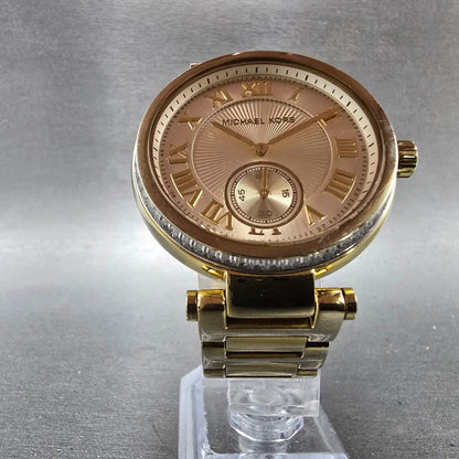 Michael Kors Skyler Watch Women 41mm Champagne Dial Gold Tone MK-5867 New Batt5