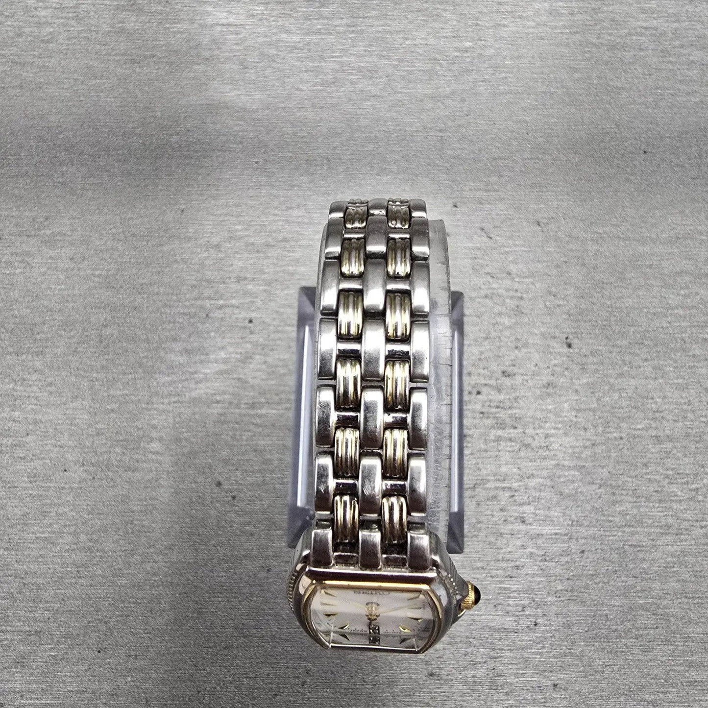Seiko Watch Women 19mm MOP Dial Silver Tone Rectangle 1N01-0HL0 New Battery VTG4