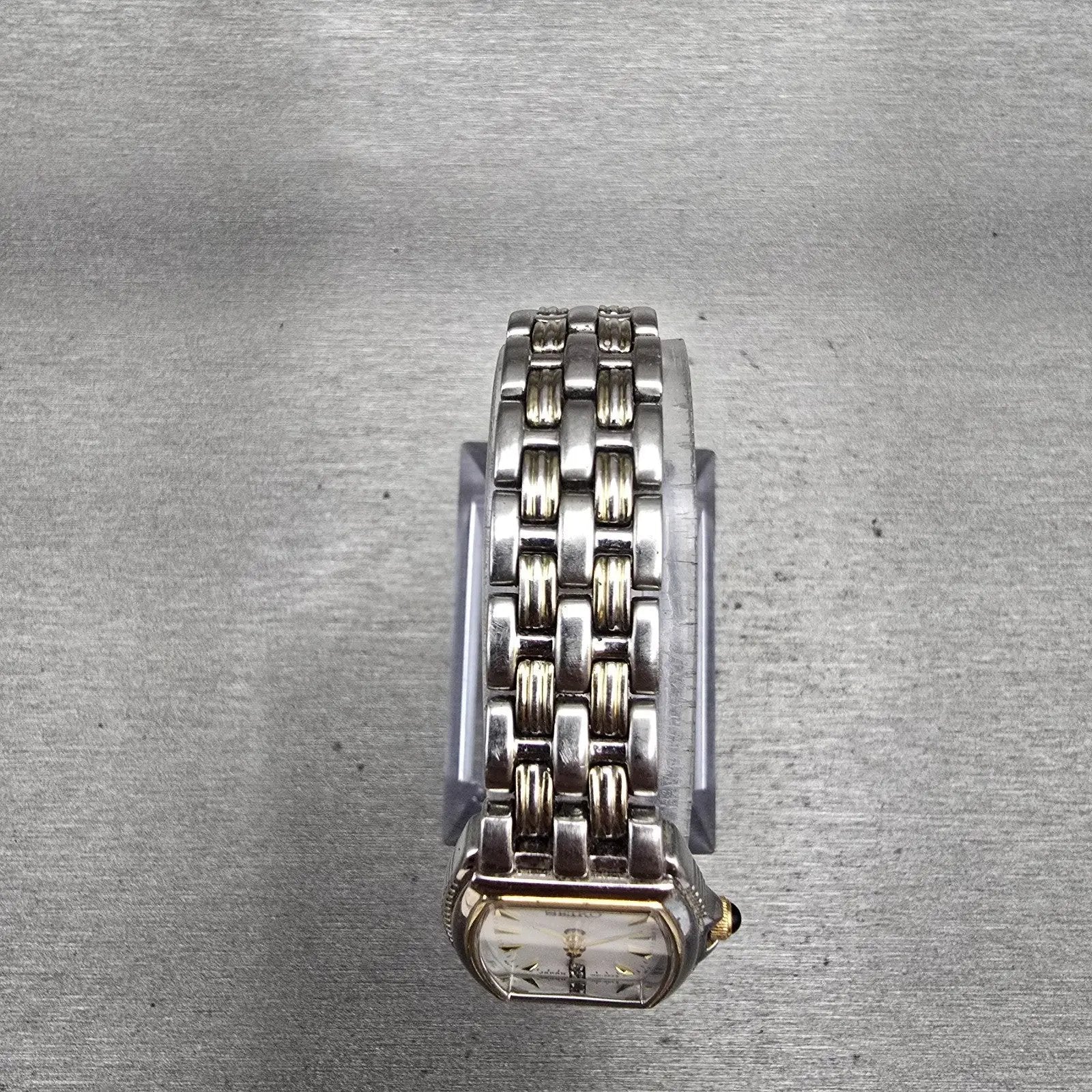 Seiko Watch Women 19mm MOP Dial Silver Tone Rectangle 1N01-0HL0 New Battery VTG4