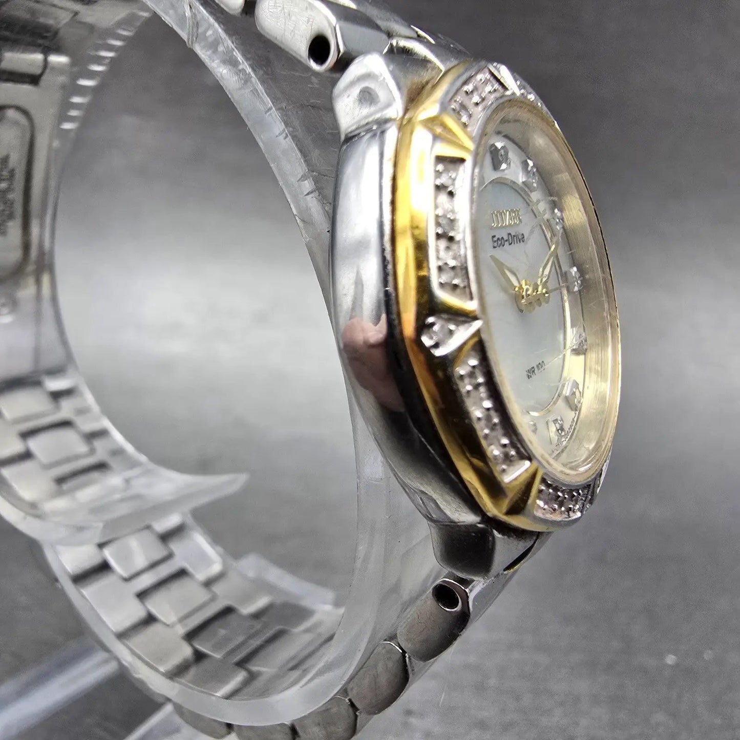 Citizen Eco-Drive Watch Women 26mm MOP Dial Two Tone E031-S053676 Runs Diamonds3