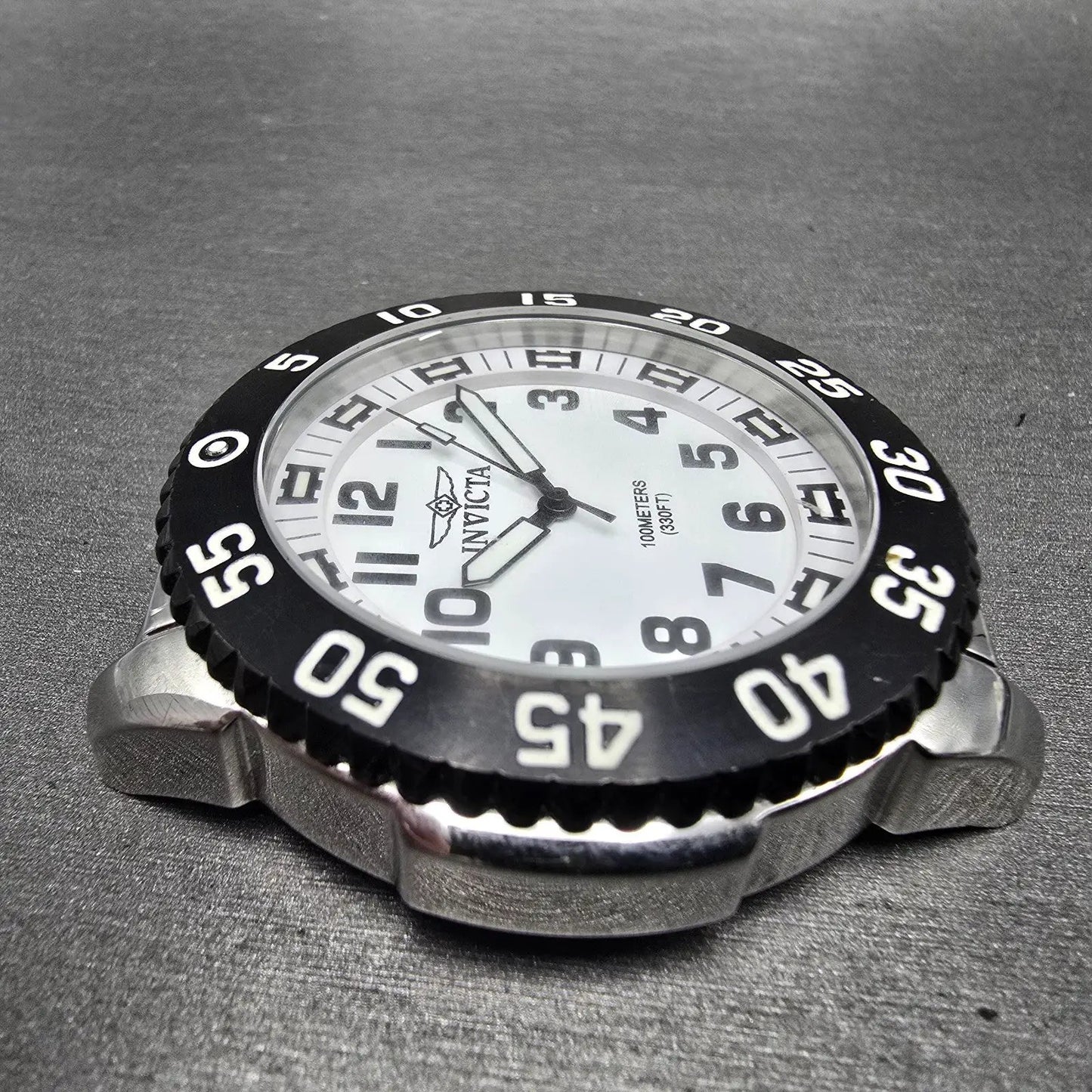 Invicta Dive Watch Men 48mm White Dial Silver Tone Round 1101 New Battery3