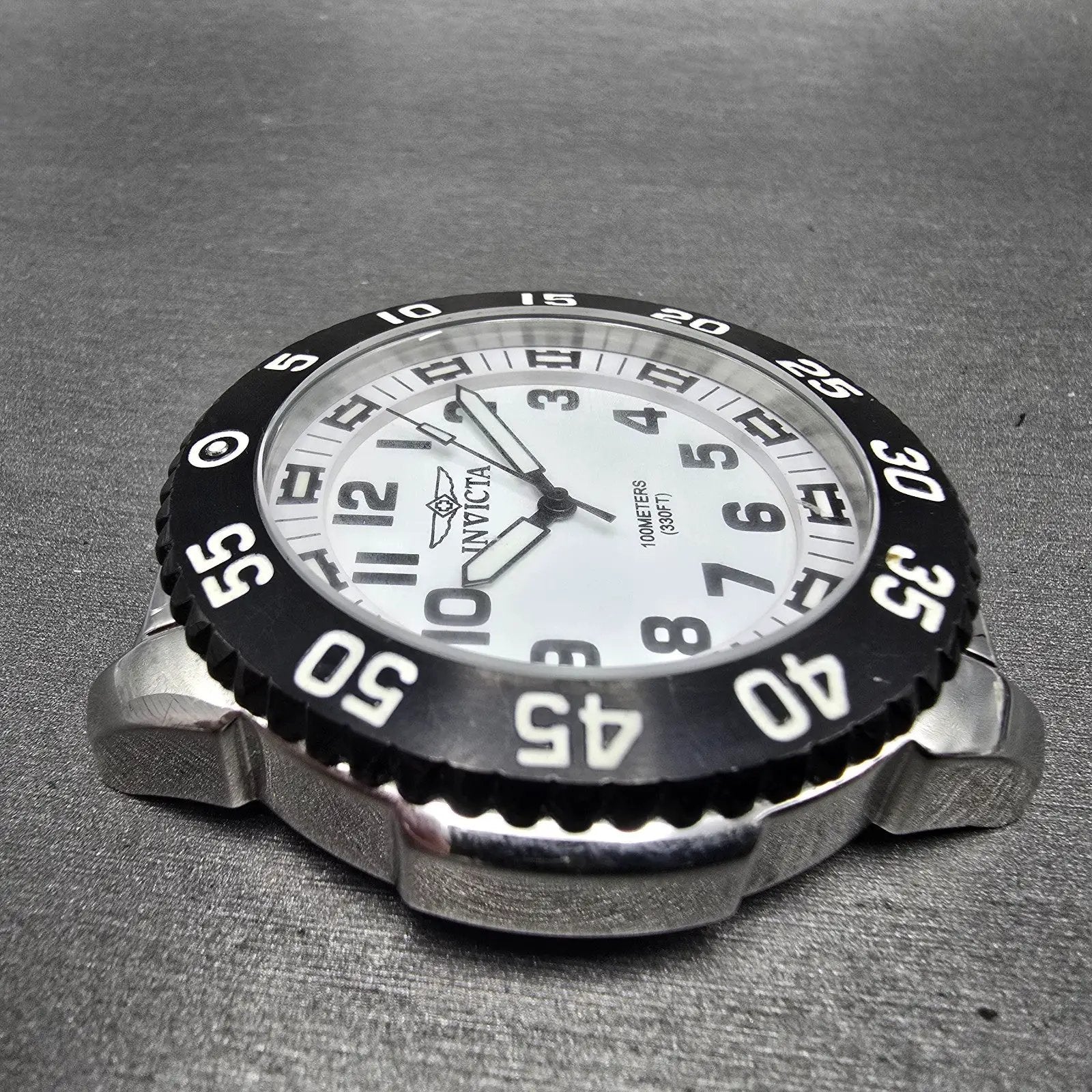 Invicta Dive Watch Men 48mm White Dial Silver Tone Round 1101 New Battery3