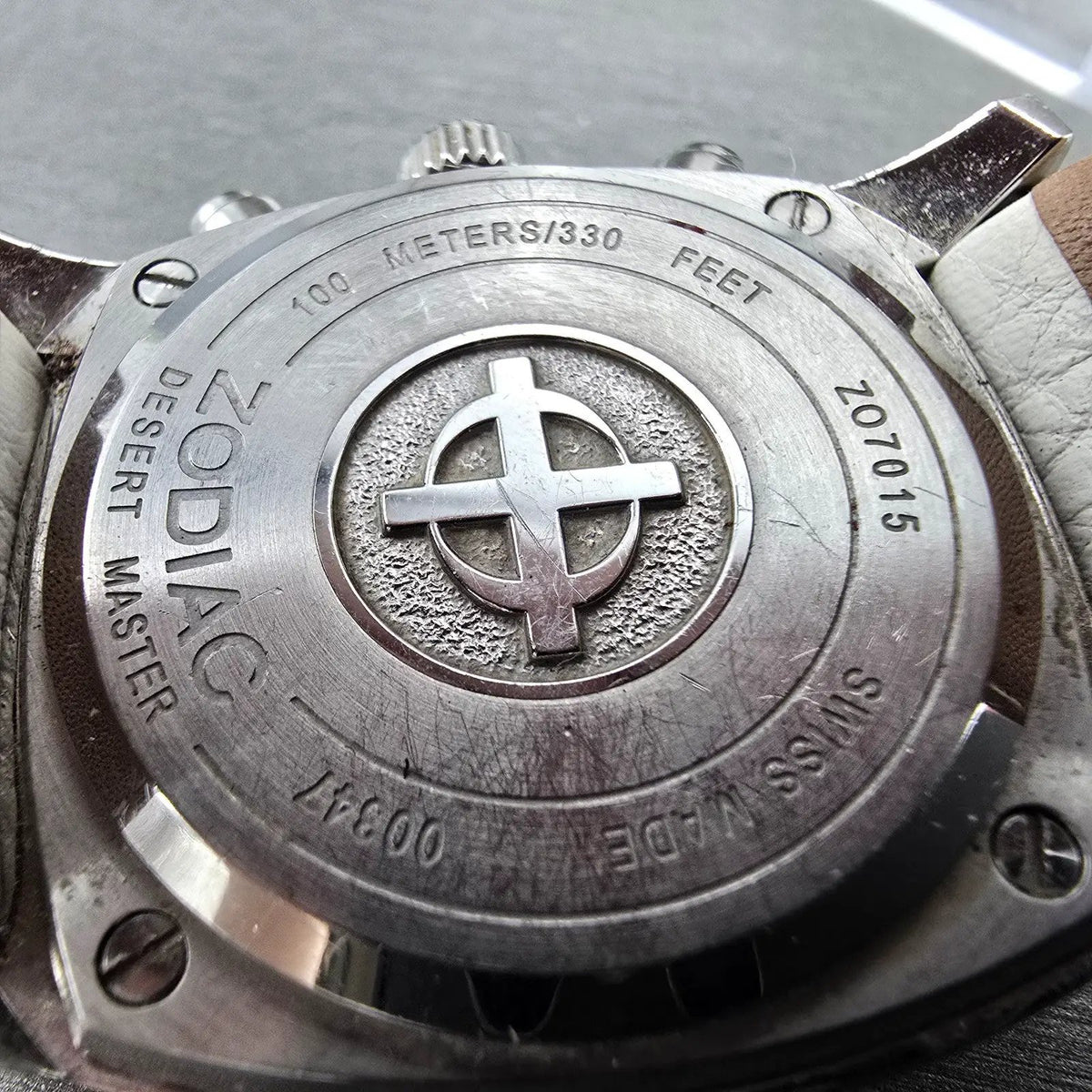 Zodiac Desert Master Chronograph Watch Women 40mm White Dial Steel Date New batt9