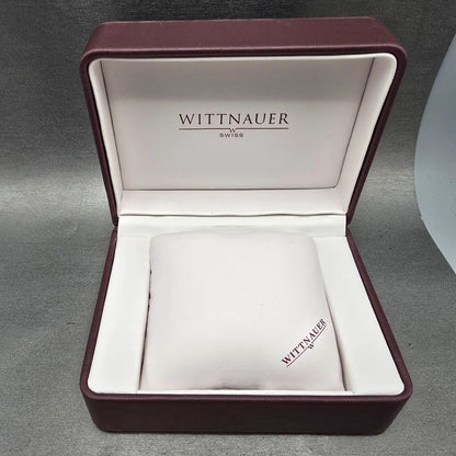Wittnauer Watch Men 33mm White Dial Gold Tone Round Date Roman Numerals New Batt14