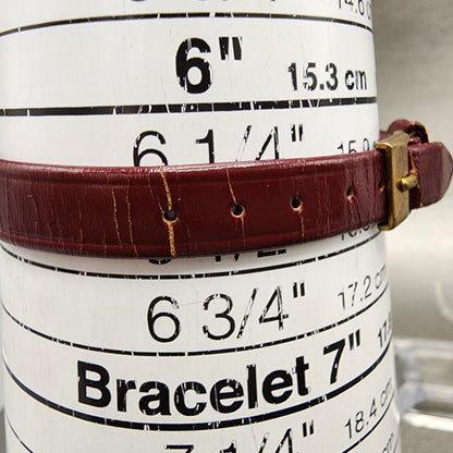 Ernest Borel Watch Women 25mm Red Dial Gold Plated Manual Wind Runs VTG14