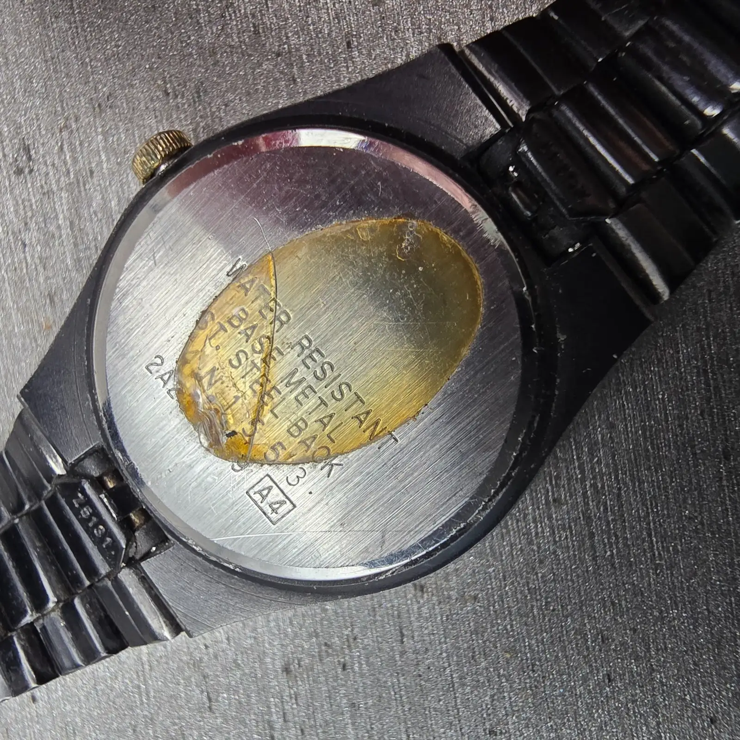 Seiko SQ Watch Women 24mm Black Dial Black & Gold Tone Daydate 2A23-0159 New Bat10