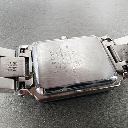Seiko Lukia Tank Watch Women 21mm Silver Dial Two Tone 1n010jp0 New Battery9