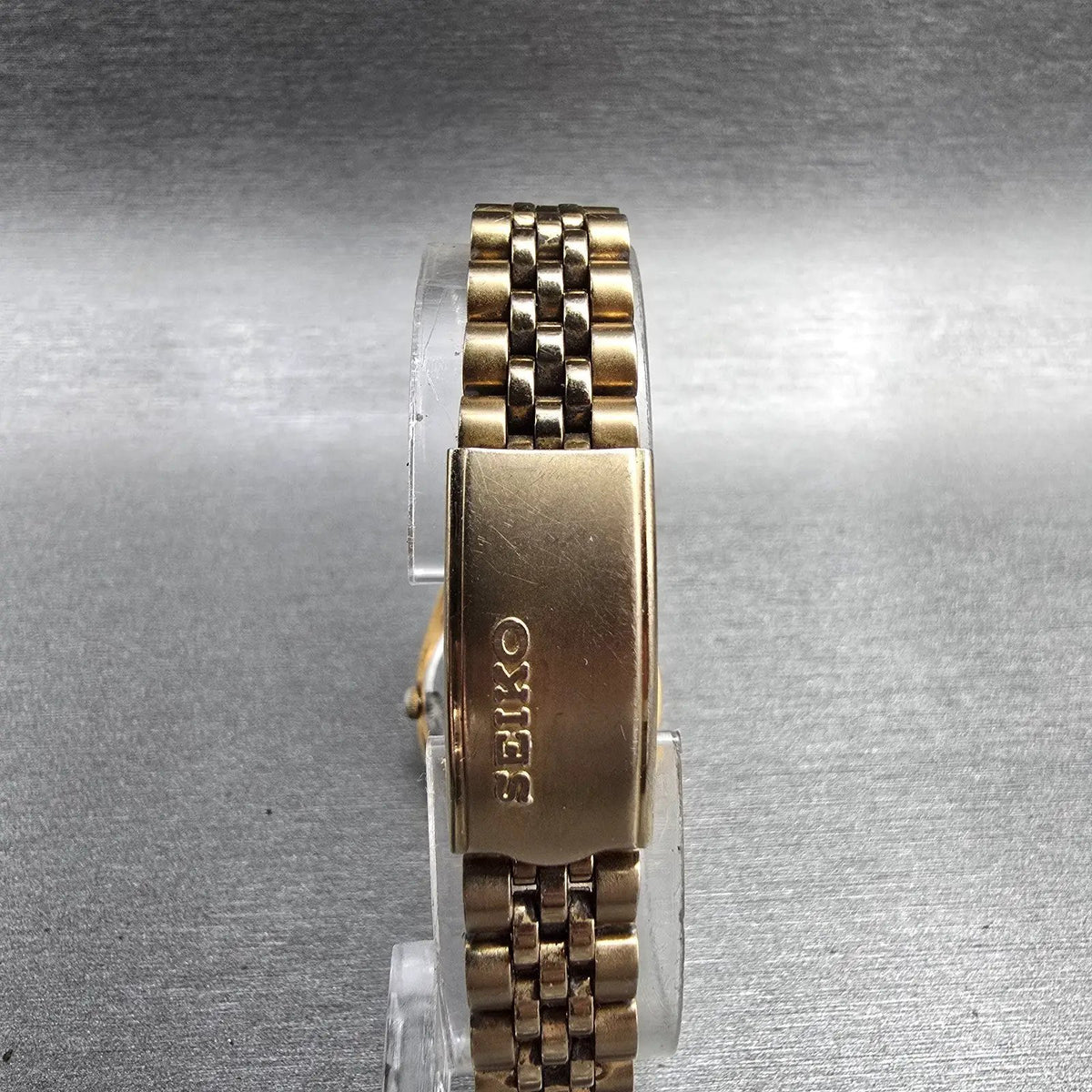 Seiko Watch Women 23mm Gold Dial Gold Daydate Round 7N83-0041 New Battery JP7