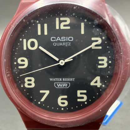 Casio MQ-24 Watch Men 34mm Black Dial Red Tone Round Resin Plastic1