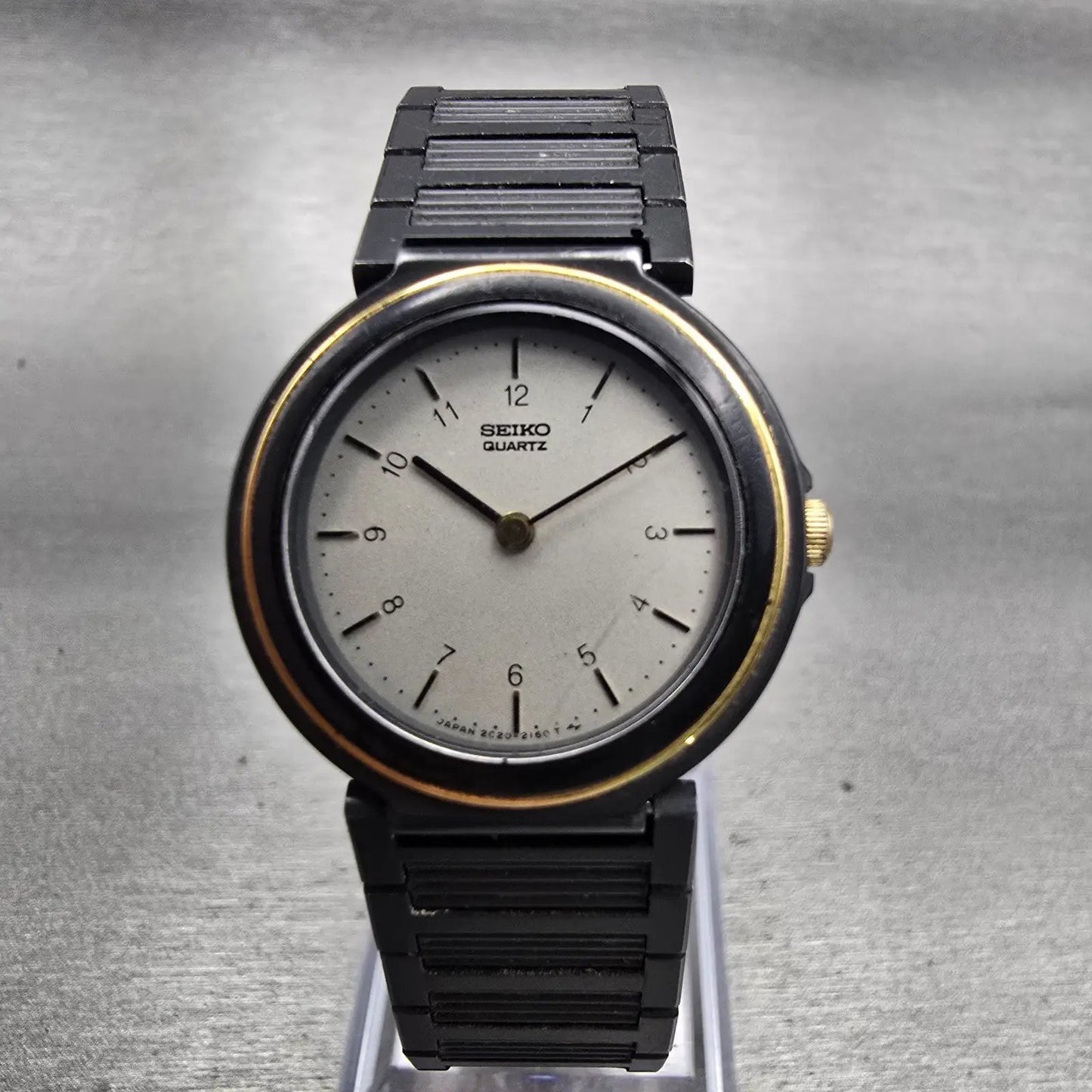 Seiko Watch Women 25mm Silver Dial Two Tone Round 2C20-0260 New Battery Vintage0